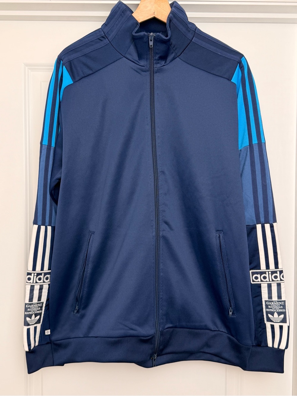 adidas Navy and Turquoise Full-Zip Track Jacket